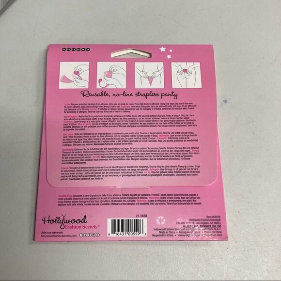 HOLLYWOOD Fashion Secrets, Skip the Line Adhesive Thong Xtra Small-Small, 5 pkg - Picture 3 of 10